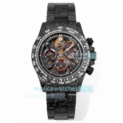TWF Super Clone Rolex 4130 Daytona Chronograph Skeleton Full Carbon Fiber DIW Watch 